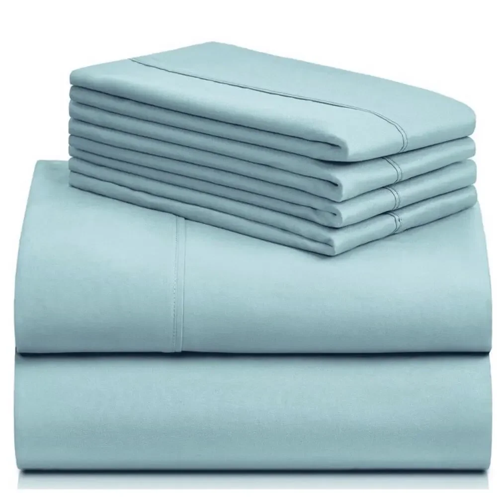 LuxClub 4 PC King Sheet Set Deep Pockets Wrinkle Free Cooling Sheets Aqua Blue